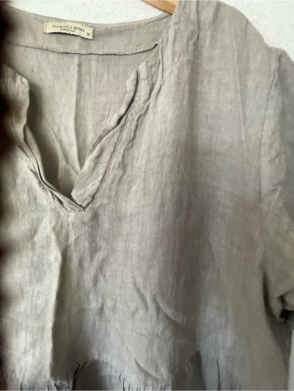 Francesca Bettini 100% Linen Beige Maxi Dress Made in Italy 1X - Picture 4 of 8